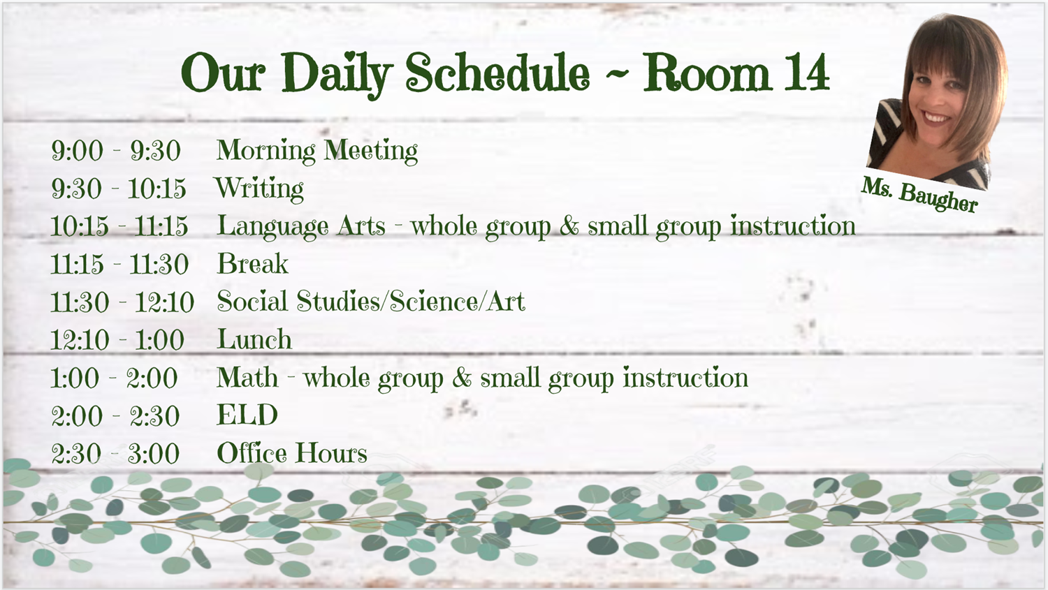 Daily Schedule